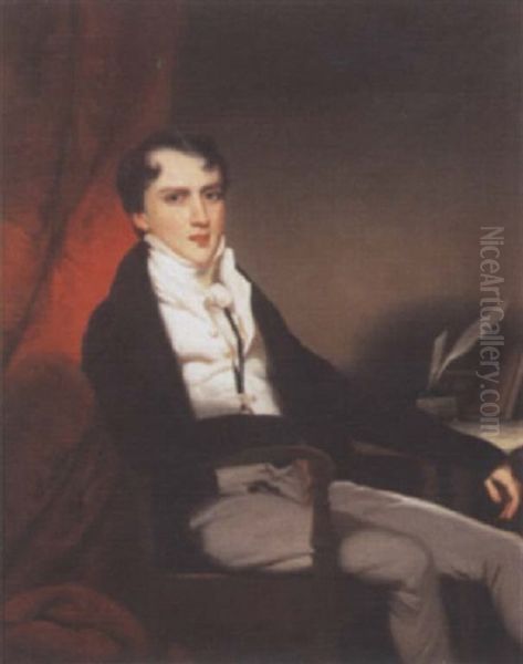 Portrait Of Andrew Stirling Esquire At His Desk Oil Painting by George Chinnery