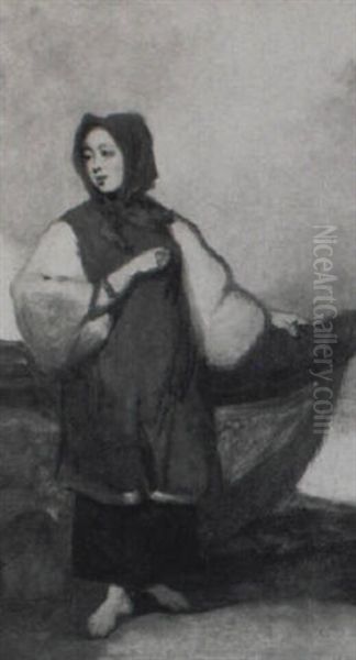 Portrait Of Alloy, The Tanka Boat Girl Oil Painting by George Chinnery