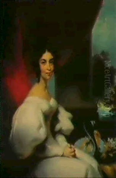 Portrait Of Mrs. Da Silva Oil Painting by George Chinnery