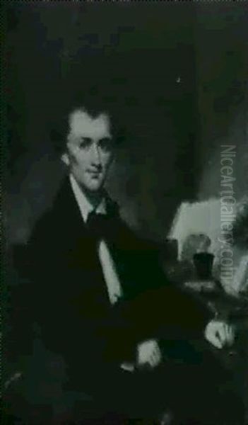 Portrait Of John Robert Morrison (chinnery And Studio) Oil Painting by George Chinnery