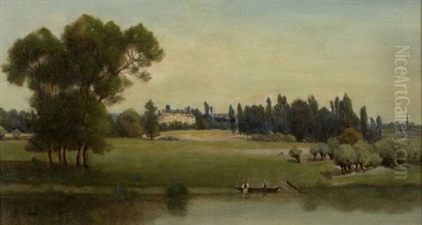 Vue Du Chateau De Septeuil Oil Painting by Antoine Chintreuil