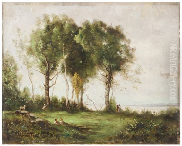 Paesaggio Con Alberi Oil Painting by Antoine Chintreuil