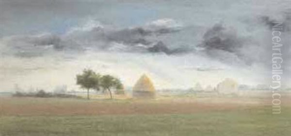 La Plaine Par Un Jour De Pluie En Octobre Oil Painting by Antoine Chintreuil