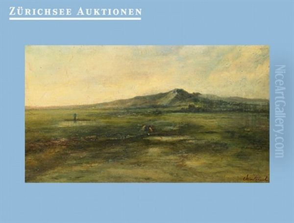 Dunenlandschaft Mit Figuren Oil Painting by Antoine Chintreuil