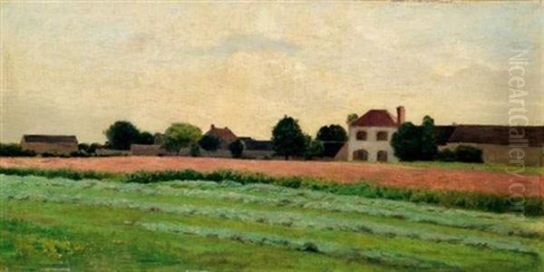 Paysage A La Ferme Oil Painting by Antoine Chintreuil