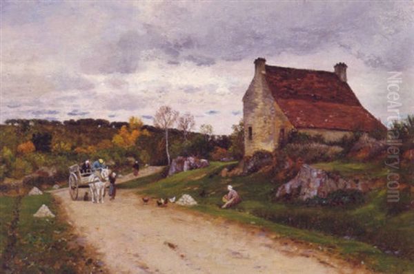 On Route To The Farm Oil Painting by Antoine Chintreuil