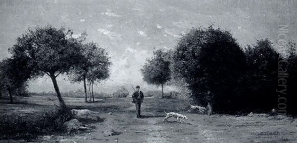 Le Chasseur Et Ses Chiens by Antoine Chintreuil