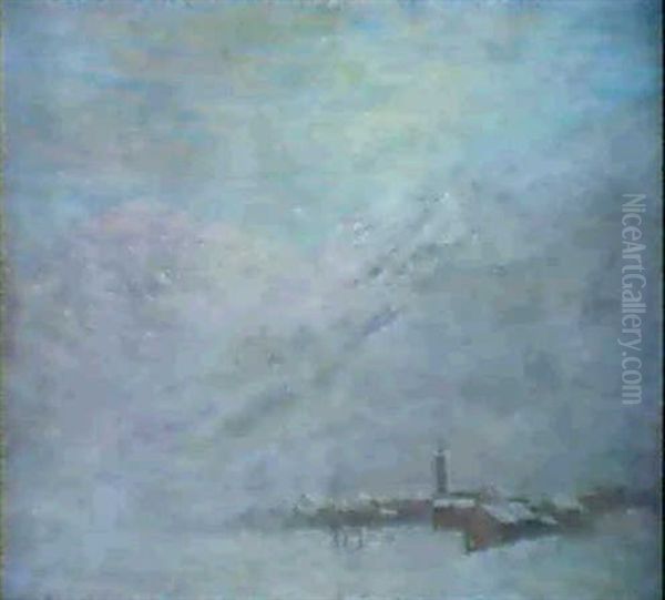 Sera D'inverno Oil Painting by Traiano Chitarin