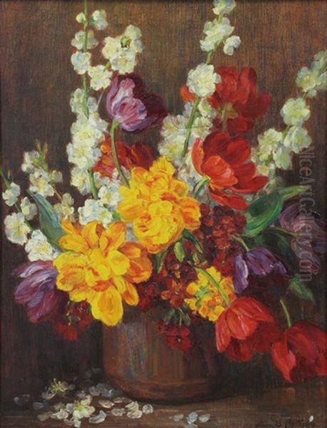 Still Life Flowers Oil Painting by Alice Brown Chittenden