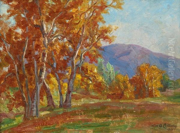 Trees In A Fall Landscape Oil Painting by Alice Brown Chittenden