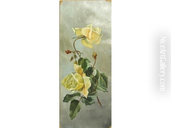 Yellow Roses Oil Painting by Alice Brown Chittenden