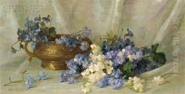 Still Life With Violets Oil Painting by Alice Brown Chittenden