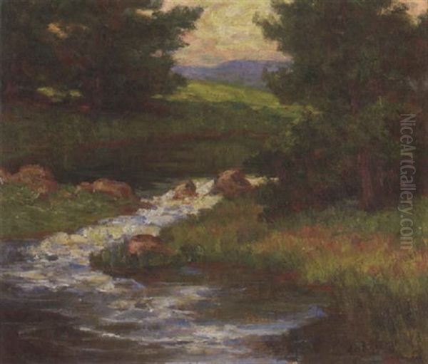 A Landscape With A Stream Oil Painting by Alice Brown Chittenden