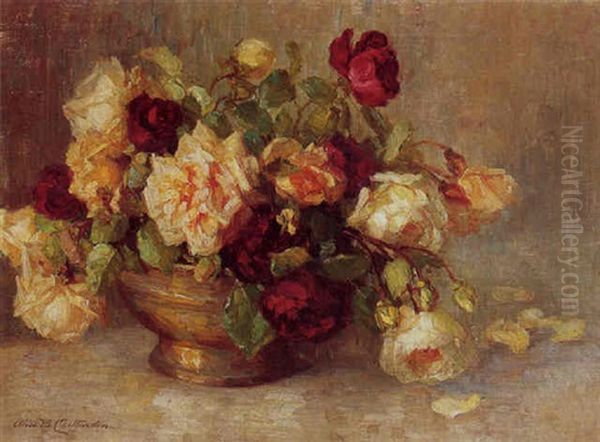 A Still Life Of Roses Oil Painting by Alice Brown Chittenden