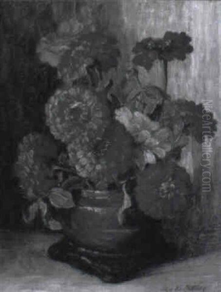 Bouquet Of Zinnias Oil Painting by Alice Brown Chittenden