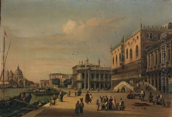 Venezia: La Riva Degli Schiavoni Oil Painting by Giuseppe Chitto-Barucchi