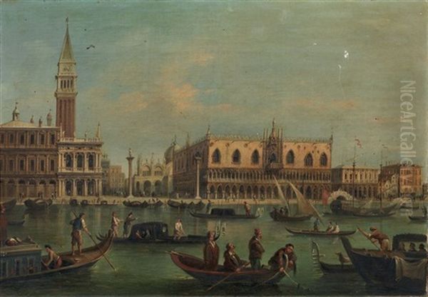 Venezia: Il Palazzo Ducale E Piazza San Marco Oil Painting by Giuseppe Chitto-Barucchi