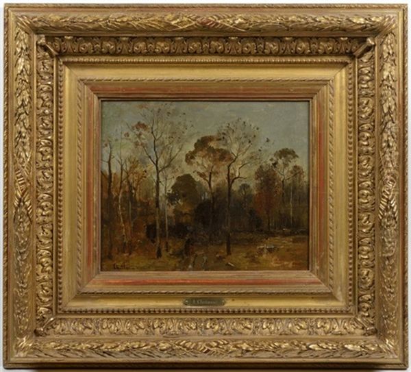 A Barbizon Forest Oil Painting by Anton Chittussi