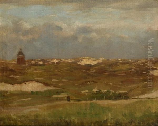 Landschaft Mit Hausern (study) Oil Painting by Anton Chittussi