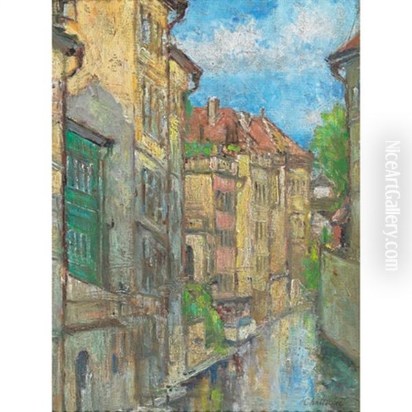 Prague Venice Oil Painting by Anton Chittussi