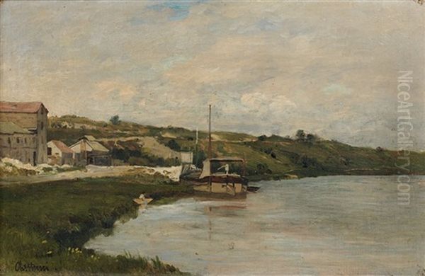 La Seine Au Pied Des Collines D'argenteuil Oil Painting by Anton Chittussi