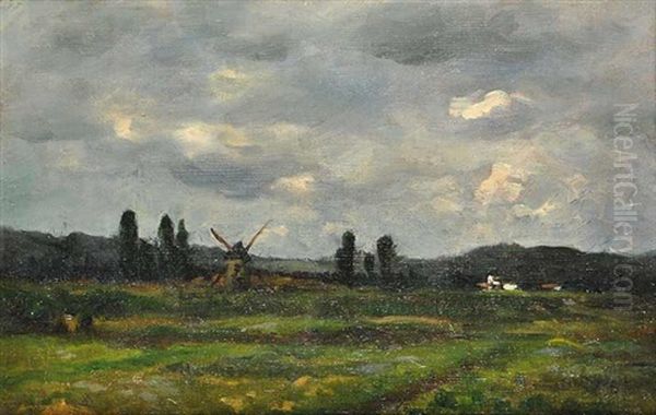 A Landscape In France Oil Painting by Anton Chittussi