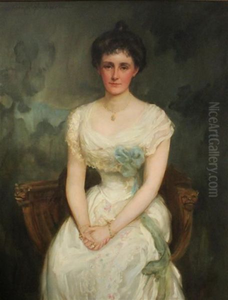 Portrait Of A Seated Lady Oil Painting by Charles Goldsborough Anderson