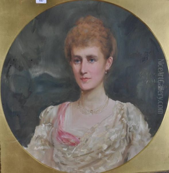 Half Length Portrait Of A Woman Oil Painting by Charles Goldsborough Anderson