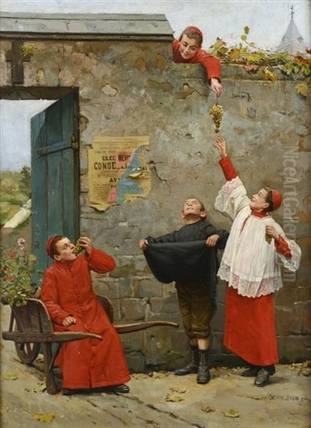 La Vendange Des Enfants De Coeur Oil Painting by Paul-Charles Chocarne-Moreau