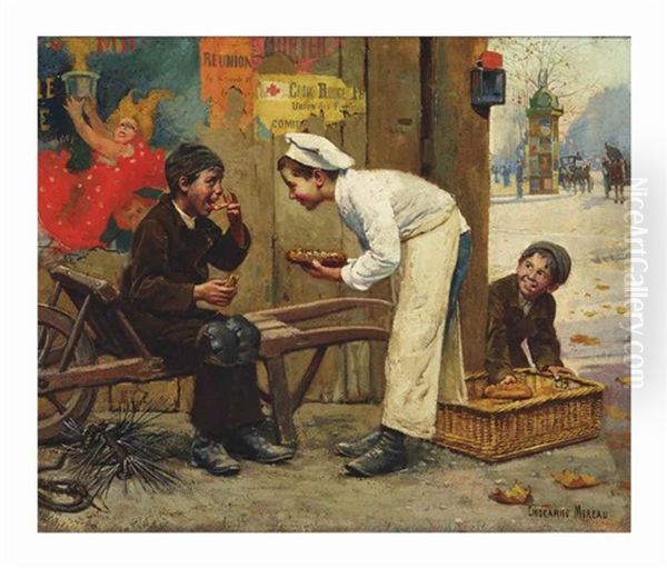 The Young Chef And The Chimney Sweep Oil Painting by Paul-Charles Chocarne-Moreau