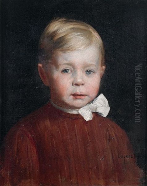 Portrait D'enfant En Buste Oil Painting by Paul-Charles Chocarne-Moreau