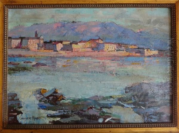 Vue D'ajaccio Depuis Le Chemin De Balestrino Oil Painting by Paul-Charles Chocarne-Moreau