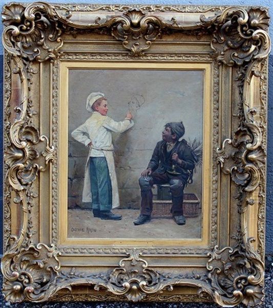 Le Portrait Du Petit Ramoneur Oil Painting by Paul-Charles Chocarne-Moreau