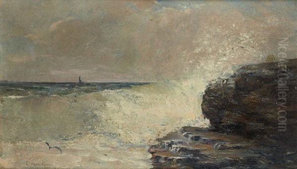 La Vague Oil Painting by Paul-Charles Chocarne-Moreau