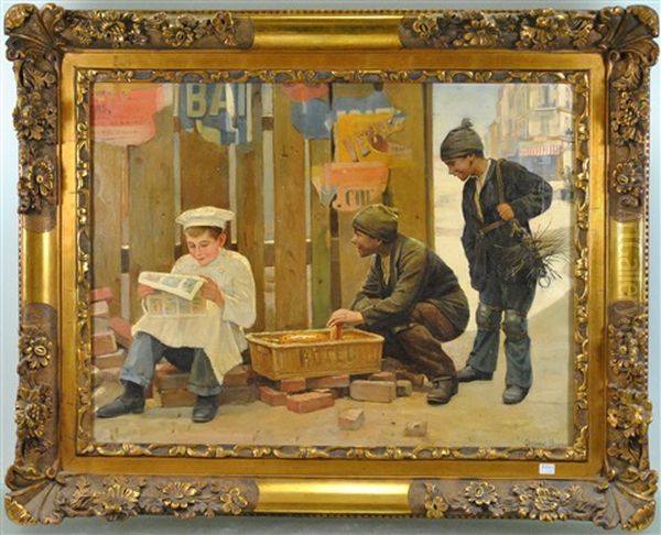 Petit Mitron Et Petit Charbonnier Oil Painting by Paul-Charles Chocarne-Moreau