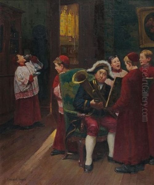 Les Enfants De Choeur Oil Painting by Paul-Charles Chocarne-Moreau