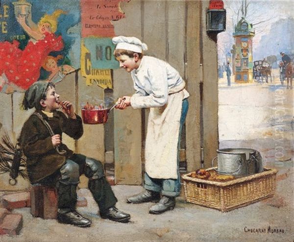 Les Bons Amis Oil Painting by Paul-Charles Chocarne-Moreau