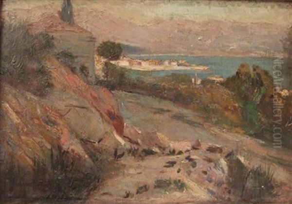 Paysage Cote D'azur Oil Painting by Paul-Charles Chocarne-Moreau