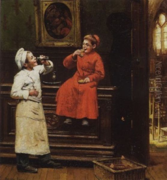 Enfant De Choeur Et Marmiton Oil Painting by Paul-Charles Chocarne-Moreau