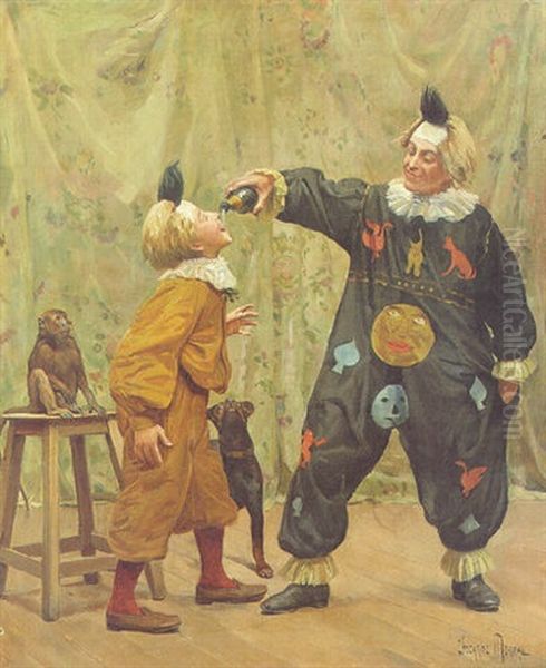 At The Circus Oil Painting by Paul-Charles Chocarne-Moreau