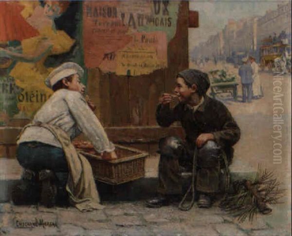 Le Mitron Et Le Ramoneur Oil Painting by Paul-Charles Chocarne-Moreau