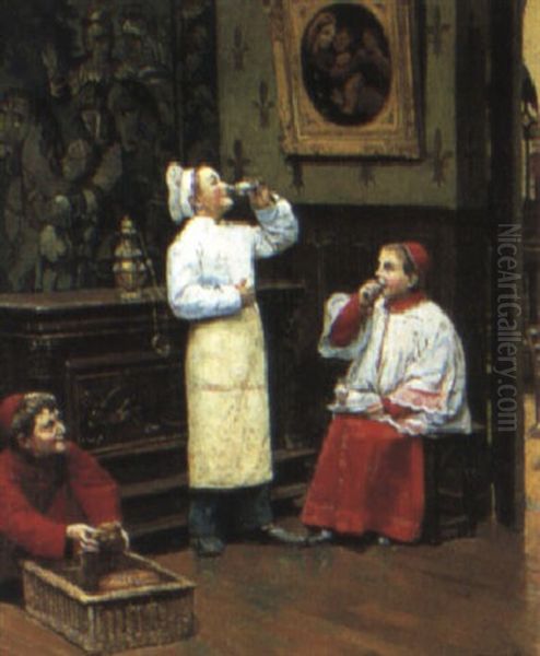 Un Mitron Et Deux Enfants De Ch-ur Oil Painting by Paul-Charles Chocarne-Moreau