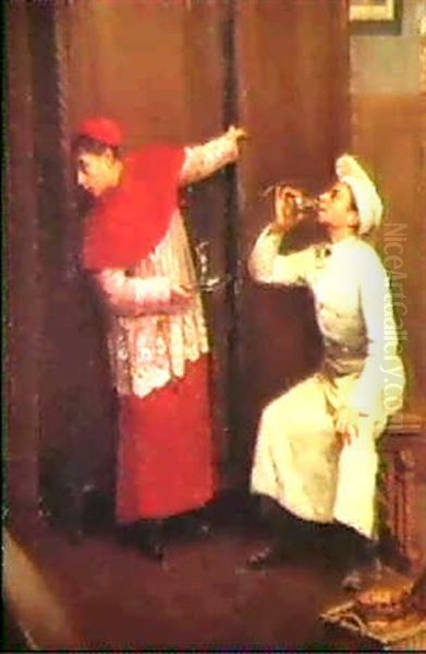 Le Petit Patissier Dans La Sacristie,1893 Oil Painting by Paul-Charles Chocarne-Moreau