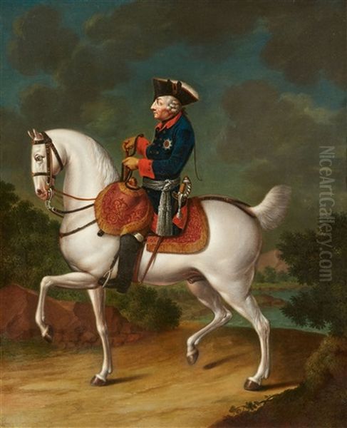 Frederick The Great On Horseback Oil Painting by Daniel Nikolaus Chodowiecki