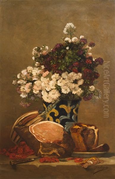 Nature Morte Aux Fleurs Oil Painting by Jules-Charles Choquet