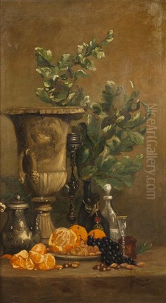 Nature Morte Au Vase Medicis Oil Painting by Jules-Charles Choquet