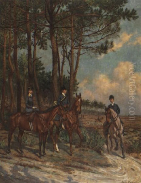 Chasse A Courre Oil Painting by Rene Maxime Choquet