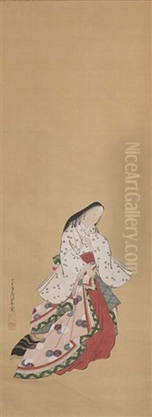 Figure Of Komachi Oil Painting by Miyagawa Choshun