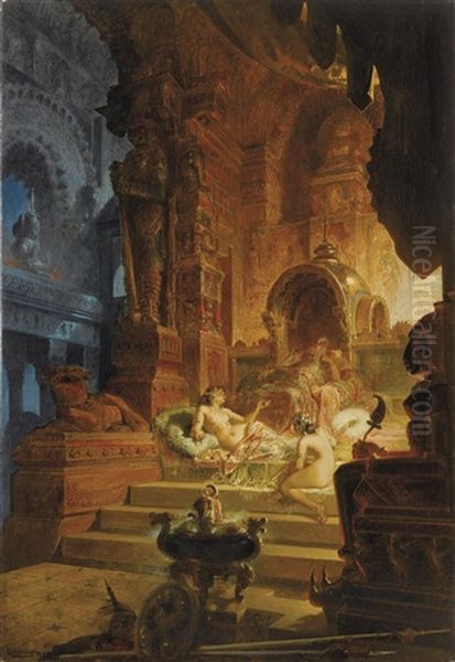 Scheherazade Et Le Sultan Oil Painting by Alfred Choubrac