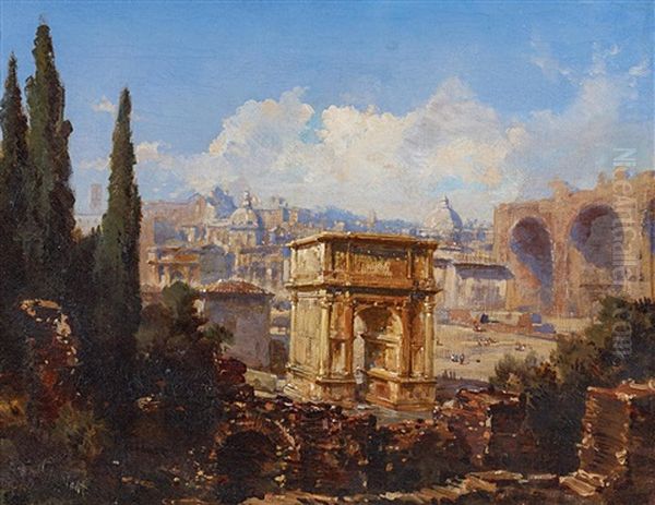 Forum Romanum In Rom Oil Painting by Ludwig Theodor Choulant